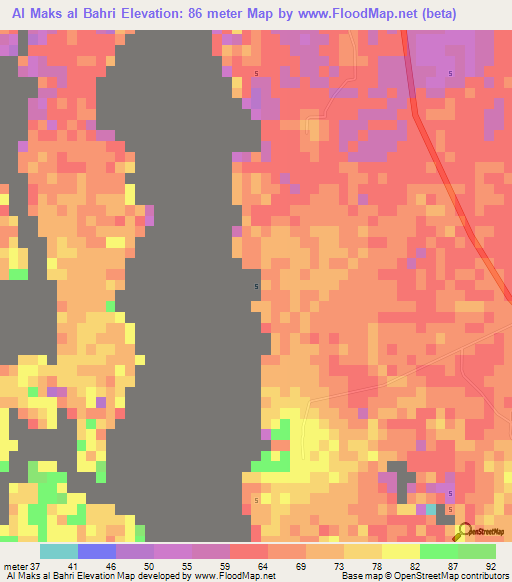 Al Maks al Bahri,Egypt Elevation Map