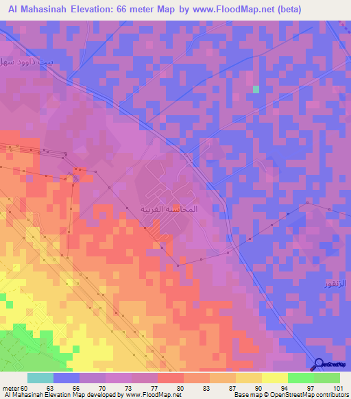 Al Mahasinah,Egypt Elevation Map