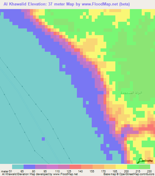 Al Khawalid,Egypt Elevation Map