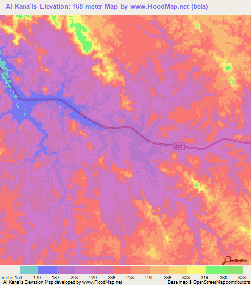 Al Kana'is,Egypt Elevation Map