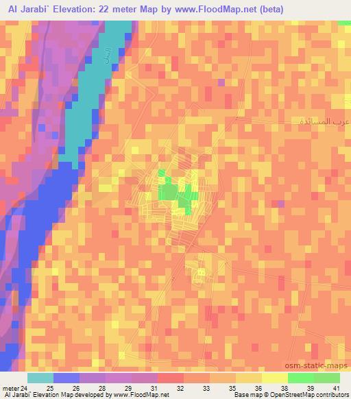 Al Jarabi`,Egypt Elevation Map