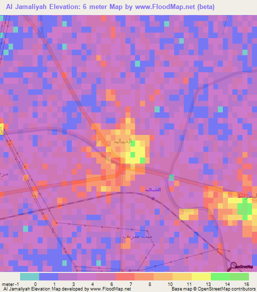 Al Jamaliyah,Egypt Elevation Map