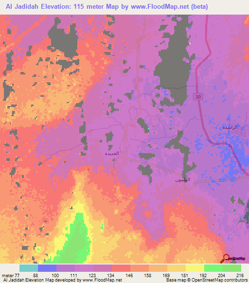 Al Jadidah,Egypt Elevation Map