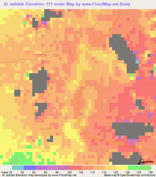 Al Jadidah,Egypt Elevation Map