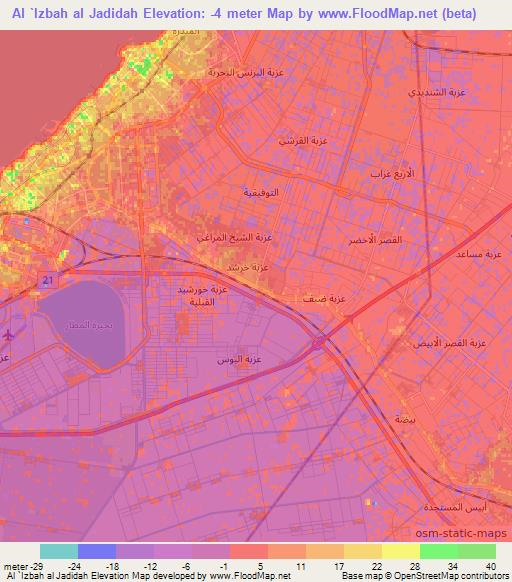 Al `Izbah al Jadidah,Egypt Elevation Map