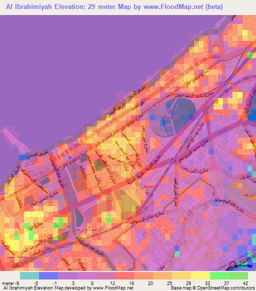 Al Ibrahimiyah,Egypt Elevation Map