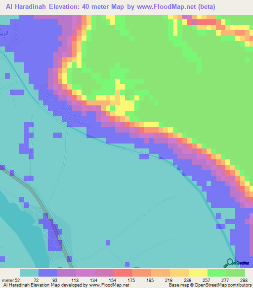 Al Haradinah,Egypt Elevation Map