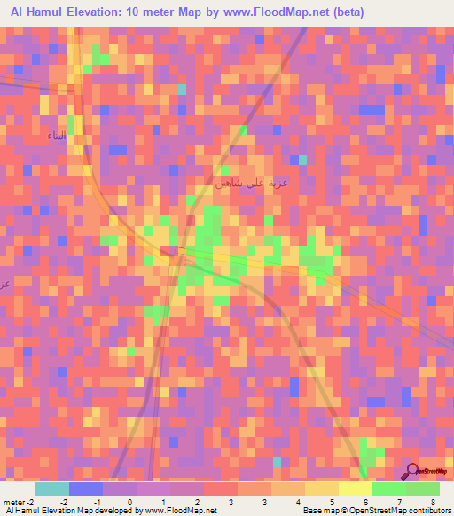 Al Hamul,Egypt Elevation Map