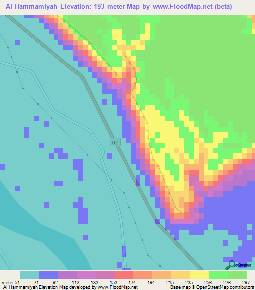 Al Hammamiyah,Egypt Elevation Map