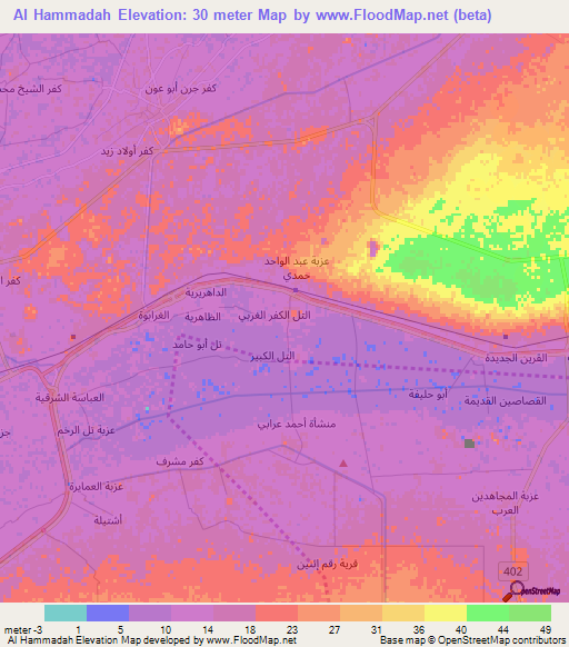 Al Hammadah,Egypt Elevation Map