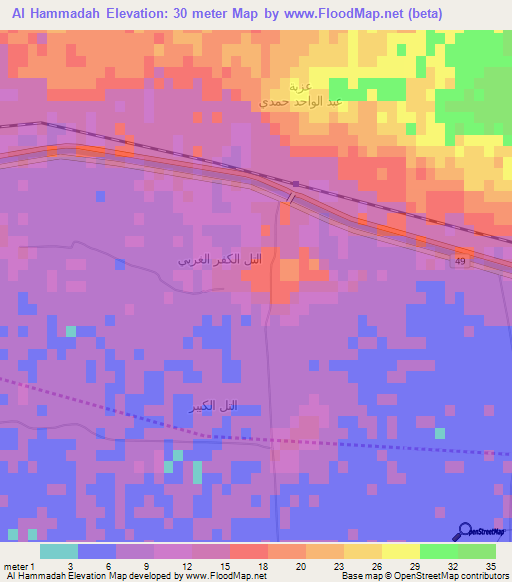 Al Hammadah,Egypt Elevation Map