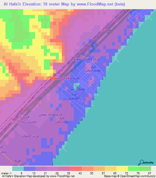 Al Hafa'ir,Egypt Elevation Map