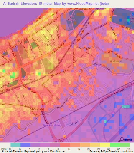 Al Hadrah,Egypt Elevation Map