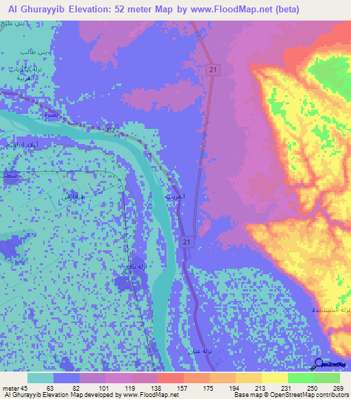 Al Ghurayyib,Egypt Elevation Map