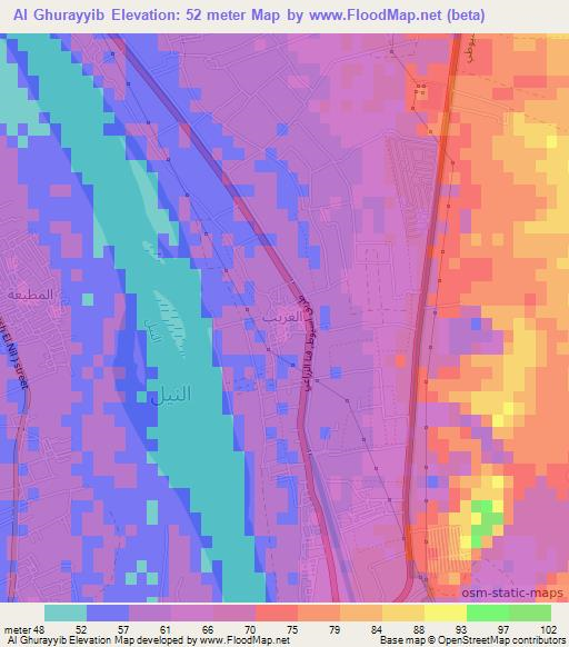 Al Ghurayyib,Egypt Elevation Map