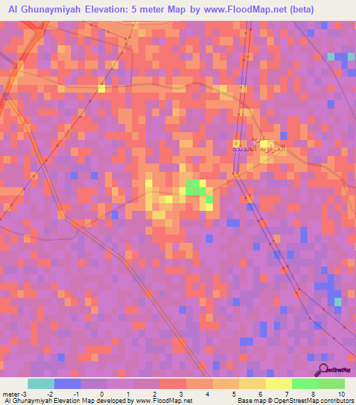 Al Ghunaymiyah,Egypt Elevation Map