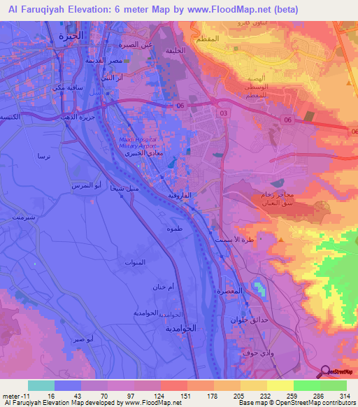 Al Faruqiyah,Egypt Elevation Map