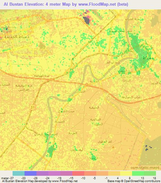 Al Bustan,Egypt Elevation Map