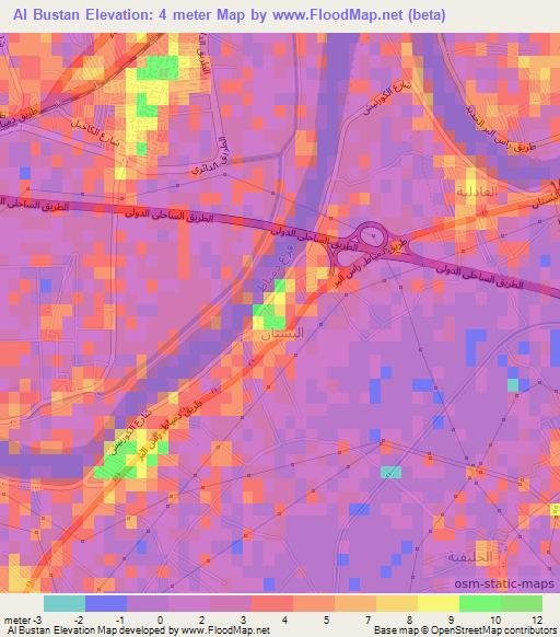 Al Bustan,Egypt Elevation Map