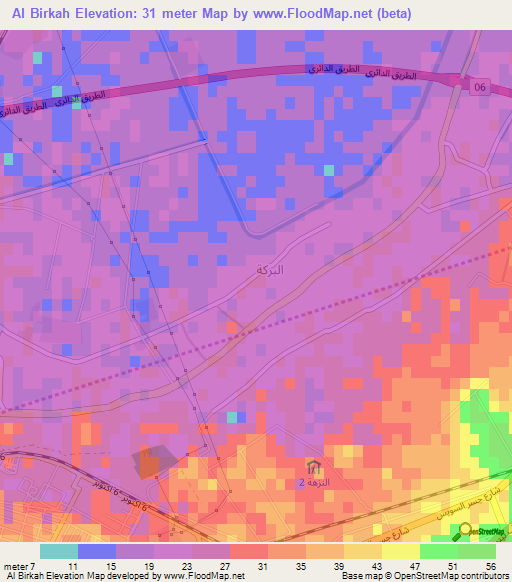 Al Birkah,Egypt Elevation Map