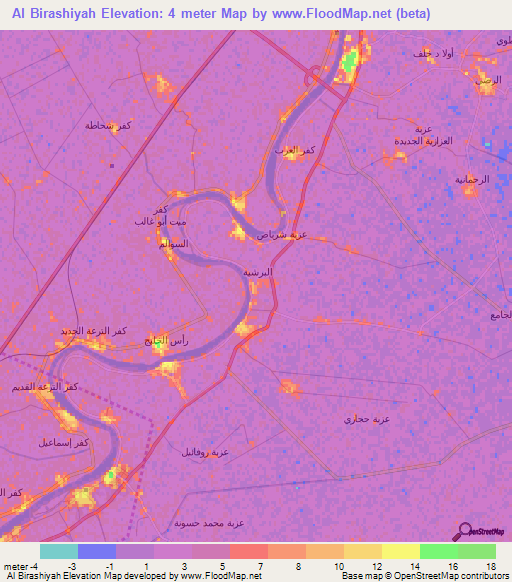 Al Birashiyah,Egypt Elevation Map