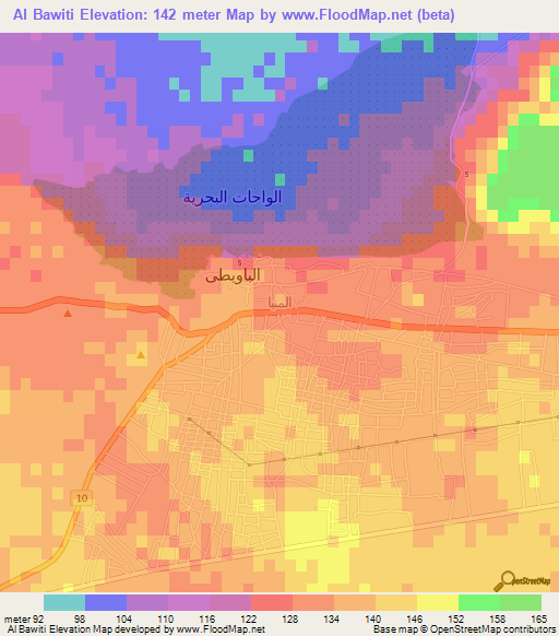 Al Bawiti,Egypt Elevation Map