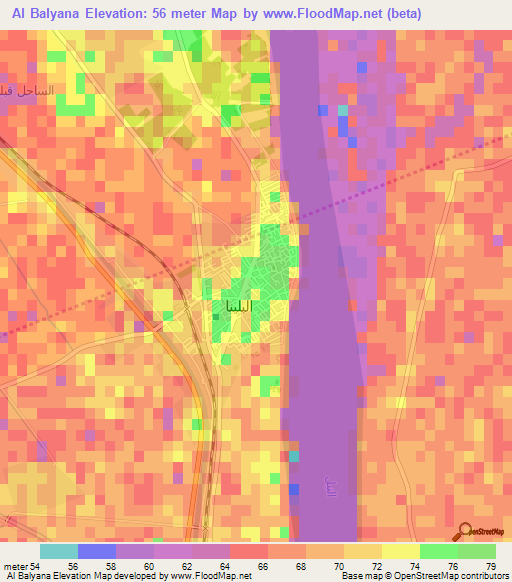 Al Balyana,Egypt Elevation Map