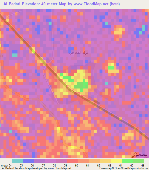 Al Badari,Egypt Elevation Map