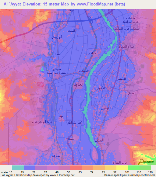 Al `Ayyat,Egypt Elevation Map