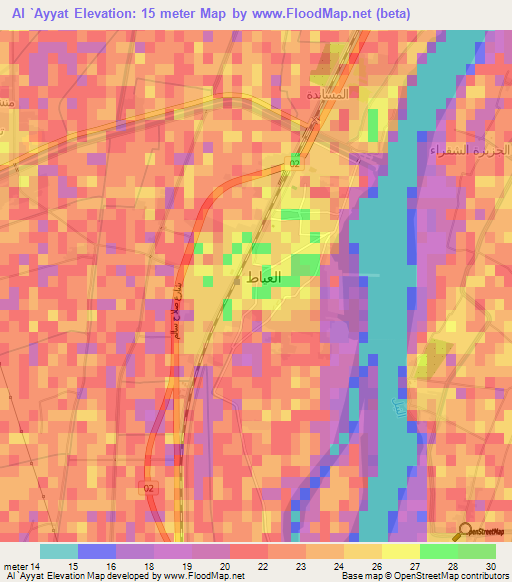 Al `Ayyat,Egypt Elevation Map