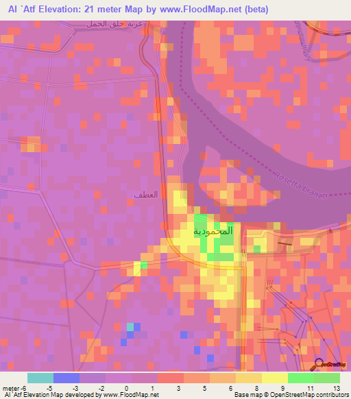 Al `Atf,Egypt Elevation Map