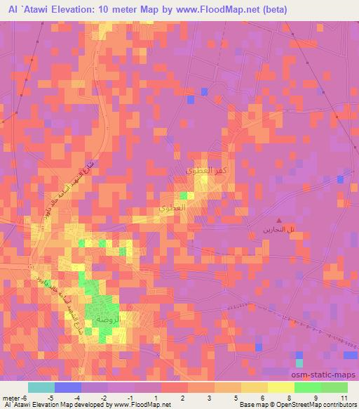 Al `Atawi,Egypt Elevation Map