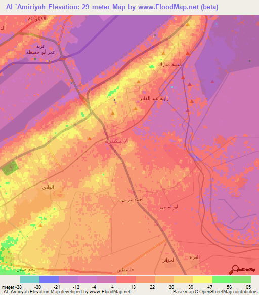 Al `Amiriyah,Egypt Elevation Map