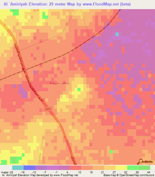 Al `Amiriyah,Egypt Elevation Map