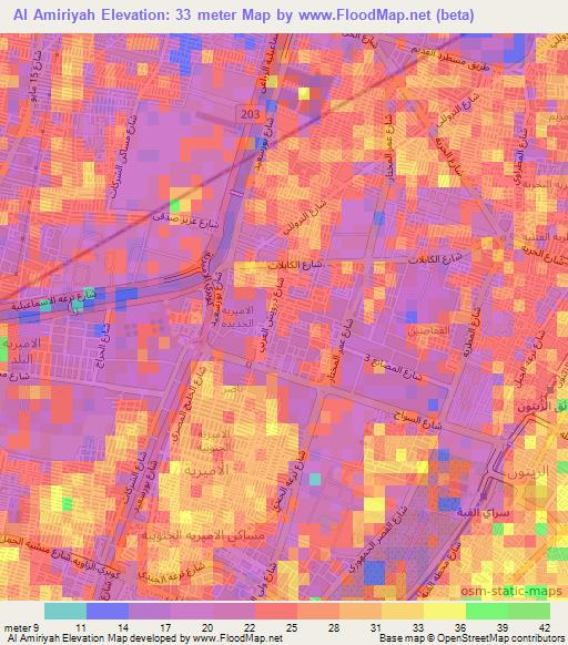 Al Amiriyah,Egypt Elevation Map