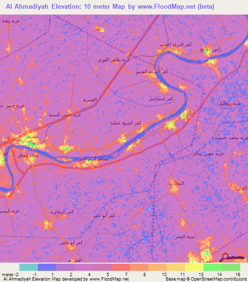 Al Ahmadiyah,Egypt Elevation Map