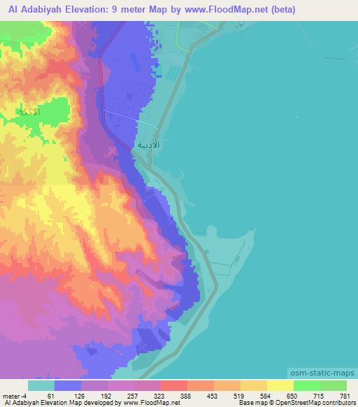 Al Adabiyah,Egypt Elevation Map