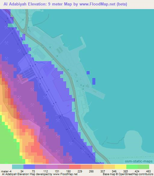 Al Adabiyah,Egypt Elevation Map