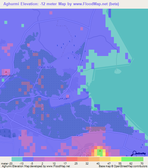 Aghurmi,Egypt Elevation Map