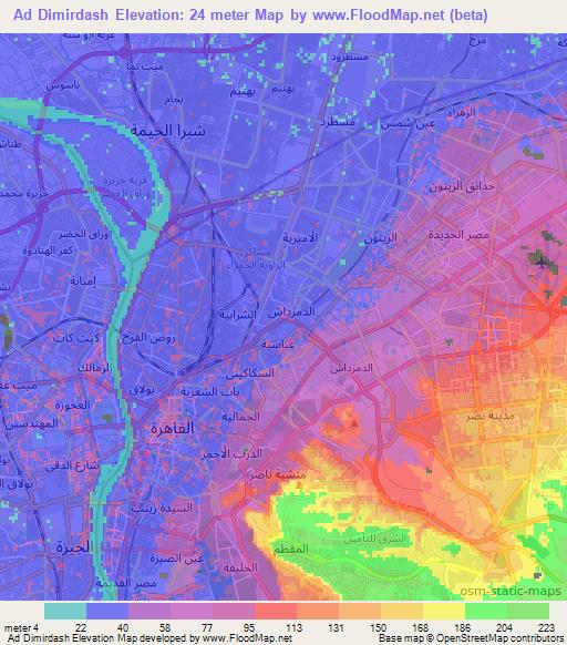 Ad Dimirdash,Egypt Elevation Map