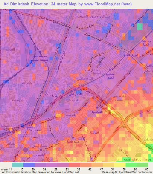 Ad Dimirdash,Egypt Elevation Map