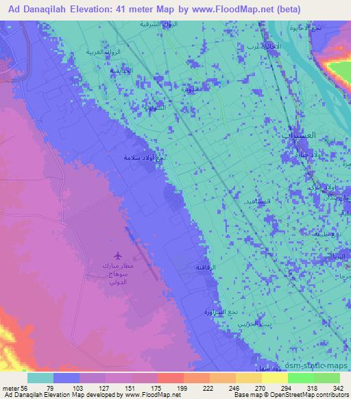 Ad Danaqilah,Egypt Elevation Map