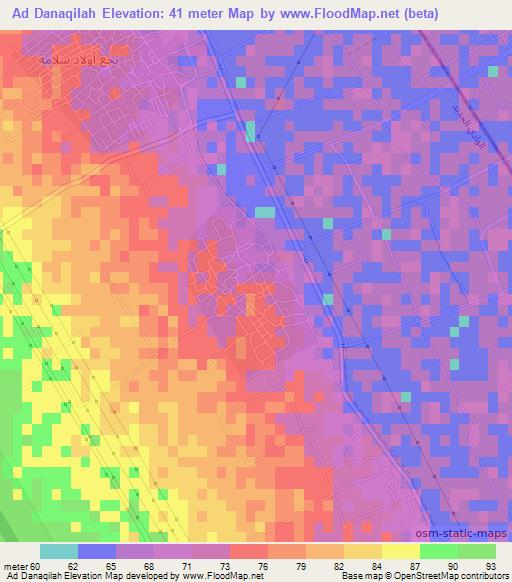 Ad Danaqilah,Egypt Elevation Map