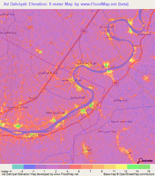 Ad Dahriyah,Egypt Elevation Map