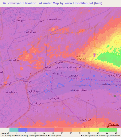 Az Zahiriyah,Egypt Elevation Map