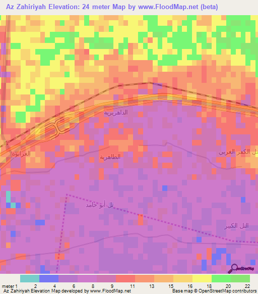 Az Zahiriyah,Egypt Elevation Map