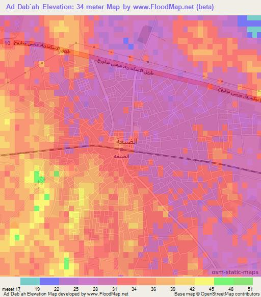 Ad Dab`ah,Egypt Elevation Map