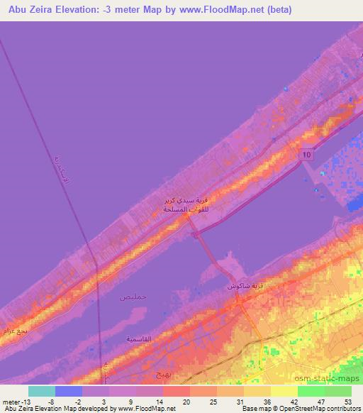 Abu Zeira,Egypt Elevation Map