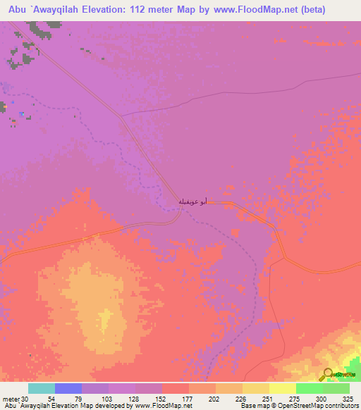 Abu `Awayqilah,Egypt Elevation Map