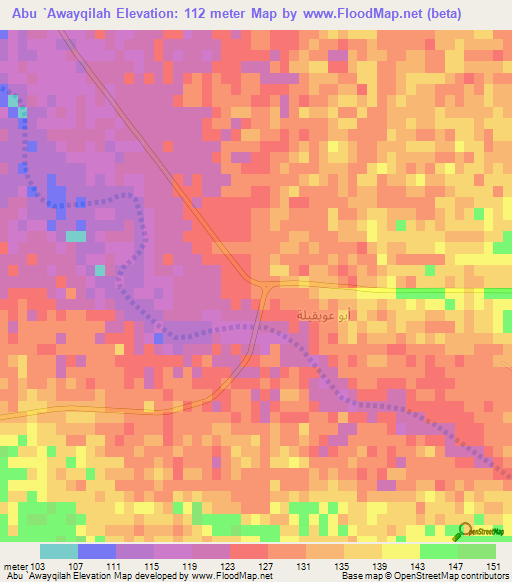 Abu `Awayqilah,Egypt Elevation Map